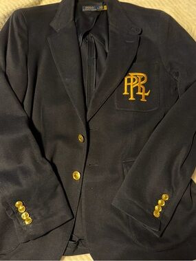 Ralph Lauren Navy Blazer with Gold Label Accent